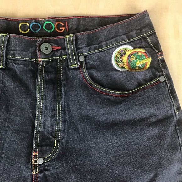 Coogi Mens Embroidered Jeans Gray Denim Baggy Loose Fitting Wide Leg Sz 34 x 34 - Picture 12 of 16